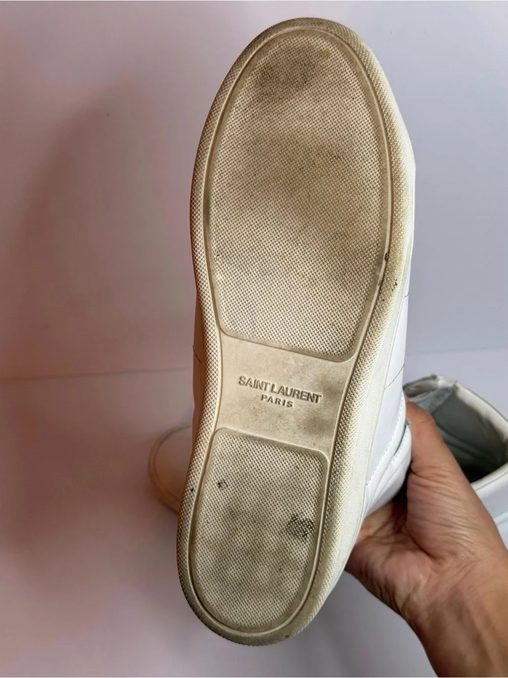 Saint Laurent SL/10H Court Classic High-top Sneakers in White Leather Size 37